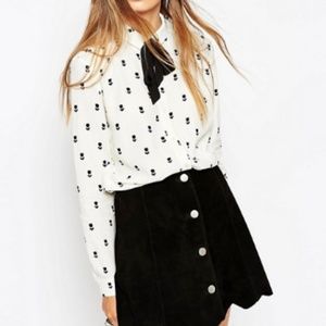 ASOS blouse Mono Ditsy Floral Print - size 10